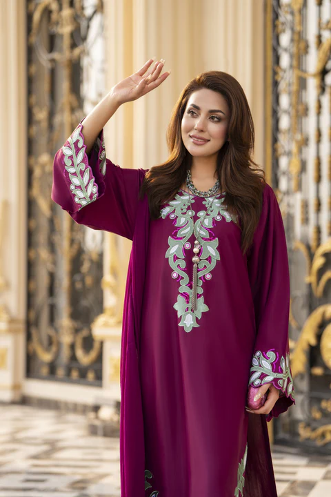 Reshmi RA10 Embroidered 3-Piece Premium Cotton Suit with Chiffon Dupatta | Premium Party Wear - Image 5